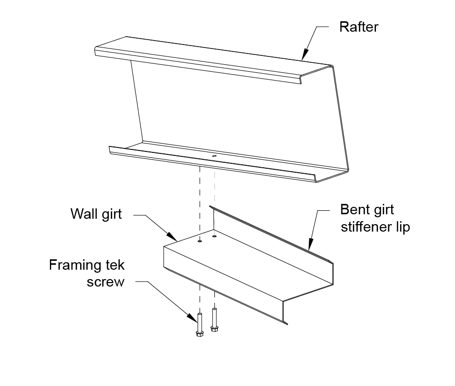 Girt Endwall Rafter Screw Detail